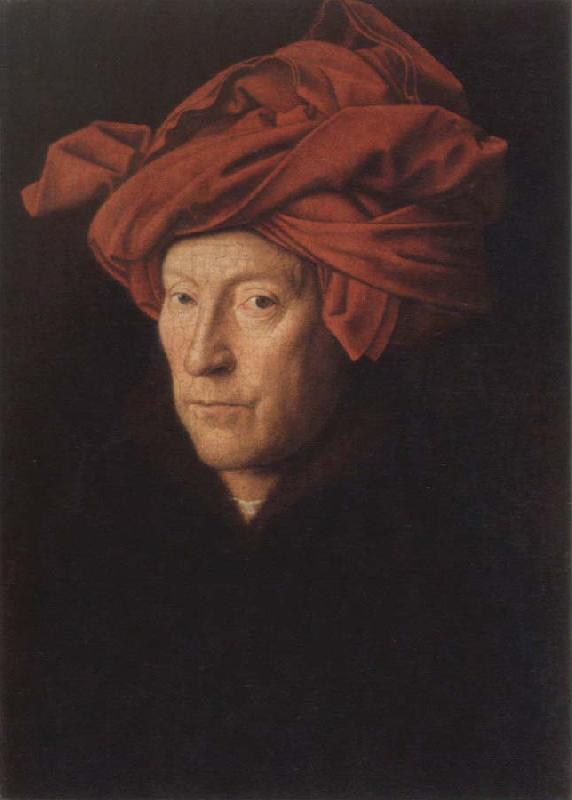 Jan Van Eyck Man in aRed Turban oil painting image